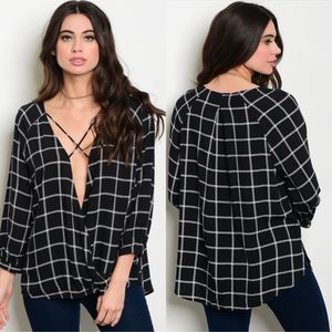 ☀️LAST | 3 PACK BLACK & WHITE CHECKED TOP